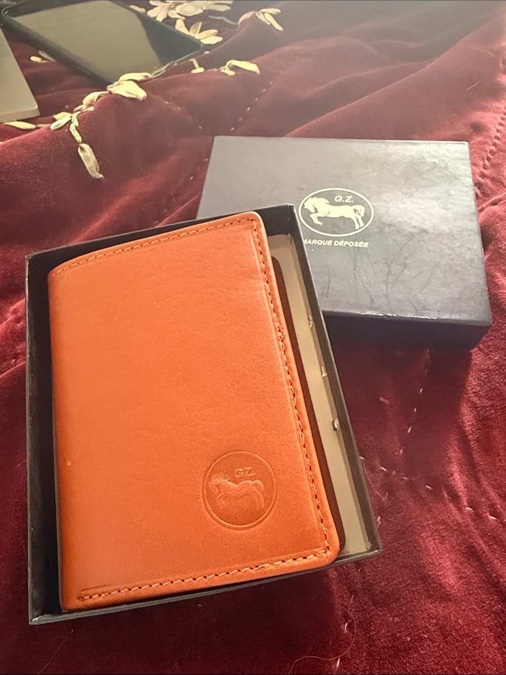 Leather Men's Card Wallet - Tan